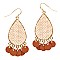 FE3322-LP Handmade Woven Detail Teardrop Earring