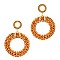 Woven Straw Open-cut Metal Post Earring MH-FE3572