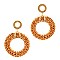 Woven Straw Open-cut Metal Post Earring MH-FE3572