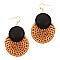 Chic Wood Accent Round Straw Earring MH-FE3665