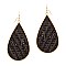 Stylish Metal Edge Straw Teardrop Earrings MH-FE3669