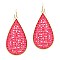 Stylish Metal Edge Straw Teardrop Earrings MH-FE3669