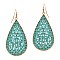 Stylish Metal Edge Straw Teardrop Earrings MH-FE3669