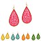 Stylish Metal Edge Straw Teardrop Earrings MH-FE3669