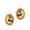 Chic Straw Trim Leopard Print Acrylic Oval Post Earring MH-FE3883
