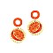 Acrylic Orange Print Straw Post Novelty Earring