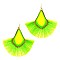 NEON TASSEL FAN BAROQUE EARRING