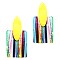 Retro Funky Multicolored Striped Acrylic Square Post Earring