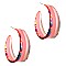 Striped Multicolored Retro Funky Clear Acrylic Open-cut Hoop Earring