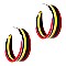 Striped Multicolored Retro Funky Clear Acrylic Open-cut Hoop Earring
