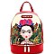 Front Pocket Cartoon Version Frida Kahlo Backpack