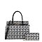 2-in-1 Pad-Lock Monogram Satchel Set + Wallet