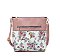 Fashion Flower Print Pocket Crossbody Bag
