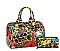 Flower Leopard Print Boston Satchel Wallet SET