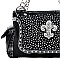 Western Rhinestone Fleur De Lis Chained Shoulder Bag