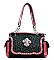 Western Rhinestone Fleur De Lis Chained Shoulder Bag