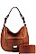 2 IN 1 CROCO HOBO BAG WITH MATCHING WALLET