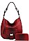 2 IN 1 CROCO HOBO BAG WITH MATCHING WALLET