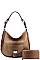 2 IN 1 CROCO HOBO BAG WITH MATCHING WALLET