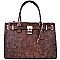 Quality Triple Compartment Over-sized Croc Structured Tote