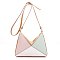 Geometric Color Block Triangle Fold Crossbody Bag