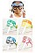 PACK OF 12 CUTE ASSORTED COLOR CARTOON KIDS FACE SHIELD