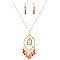 FS2101-LP Tread Tassel Druzy Stone Necklace SET