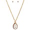 FS3072-LP Teardrop Druzy Pendant 14" Necklace SET