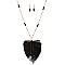 Fashionable Thread Tassel Feather Wooden Bead 34 Necklace MH-FS3111