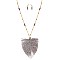 Fashionable Thread Tassel Feather Wooden Bead 34 Necklace MH-FS3111