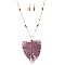 Fashionable Thread Tassel Feather Wooden Bead 34 Necklace MH-FS3111