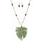 Fashionable Thread Tassel Feather Wooden Bead 34 Necklace MH-FS3111