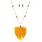 Fashionable Thread Tassel Feather Wooden Bead 34 Necklace MH-FS3111