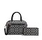 2-IN-1 OVAL PRINTED DUFFLE BOSTON BAG WITH WALLET SET