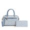 2-IN-1 OVAL PRINTED DUFFLE BOSTON BAG WITH WALLET SET