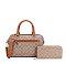 2-IN-1 OVAL PRINTED DUFFLE BOSTON BAG WITH WALLET SET