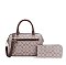 2-IN-1 OVAL PRINTED DUFFLE BOSTON BAG WITH WALLET SET