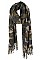 RUGGED CAMOUFLAGE PRINT TASSEL SCARF