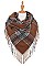 PACK OF 12PCS ASSORTED COLOR PLAID PATTERN BLANKET TASSEL SCARVES