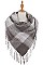 PACK OF 12PCS ASSORTED COLOR PLAID PATTERN BLANKET TASSEL SCARVES