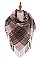 PACK OF 12PCS ASSORTED COLOR PLAID PATTERN BLANKET TASSEL SCARVES