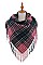 PACK OF 12PCS ASSORTED COLOR PLAID PATTERN BLANKET TASSEL SCARVES