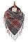 PACK OF 12PCS ASSORTED COLOR PLAID PATTERN BLANKET TASSEL SCARVES