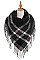 PACK OF 12PCS ASSORTED COLOR PLAID PATTERN BLANKET TASSEL SCARVES