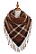 PACK OF 12PCS ASSORTED COLOR PLAID PATTERN BLANKET TASSEL SCARVES