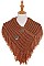 BUTTON ACCENT KNITTED FRINGE INFINITY SCARVES