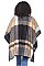 Classy Over Size Multi Tone Plaid Poncho FM-AO606