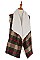 MULTI TONE PLAID PATTERN FAUX SHEARLING VEST
