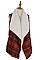 MULTI TONE PLAID PATTERN FAUX SHEARLING VEST