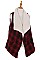 MULTI TONE PLAID PATTERN FAUX SHEARLING VEST